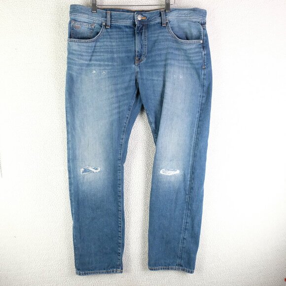Armani Exchange Jeans Mens 40 J13 Slim Fit Distressed Denim Straight Leg A|X - Picture 1 of 13
